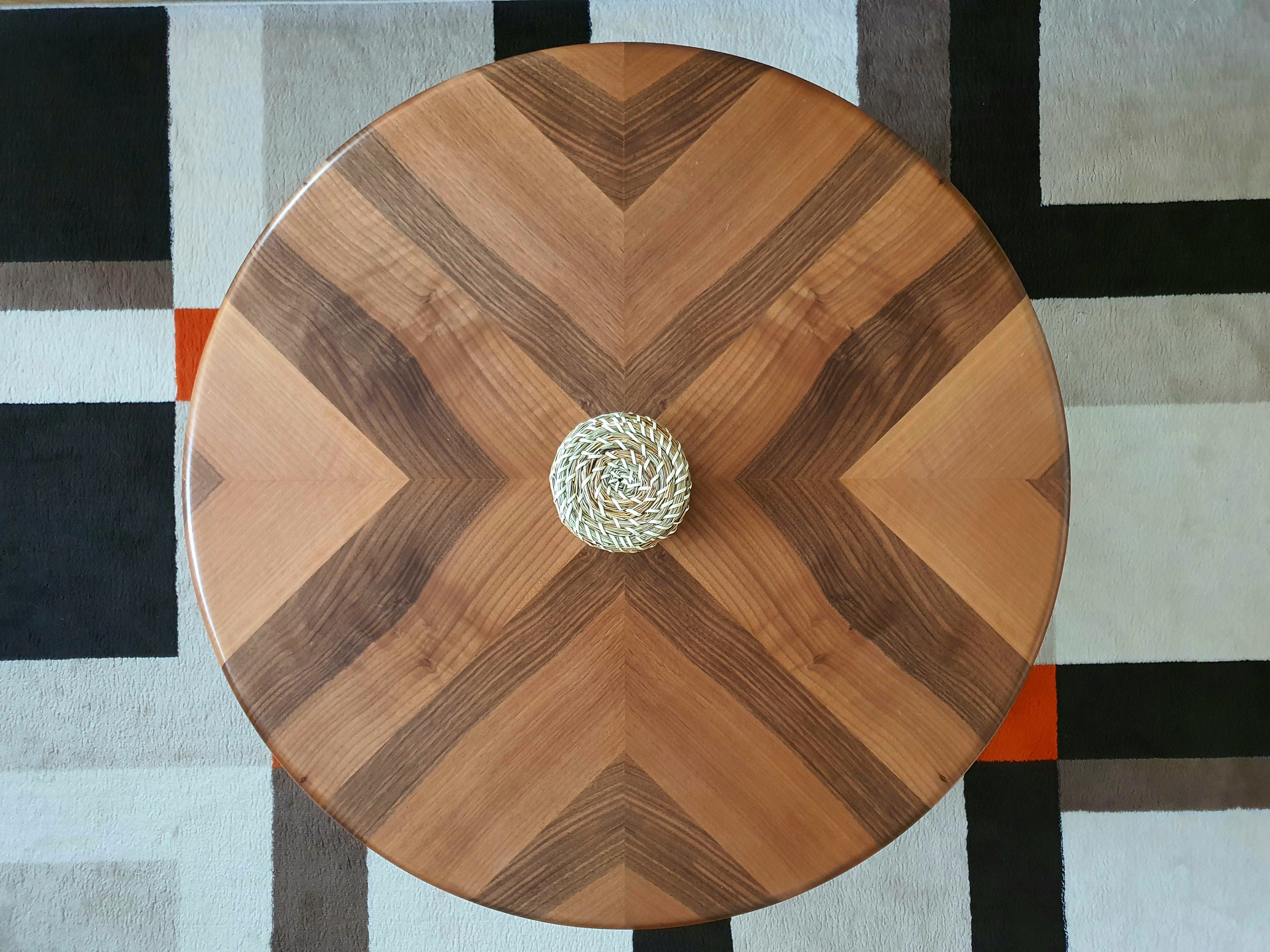Triangle Coffee Table Walnut Round Oval Elliptical Wood