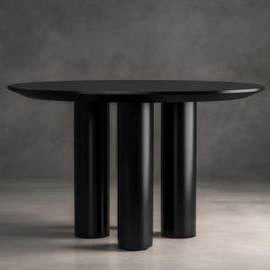 Customizable Round Wood Dining Table: Lacquer Coating, Custom Production in RAL Colors, All Made of Real Wood image 2