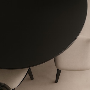 Customizable Round Wood Dining Table: Lacquer Coating, Custom Production in RAL Colors, All Made of Real Wood image 5