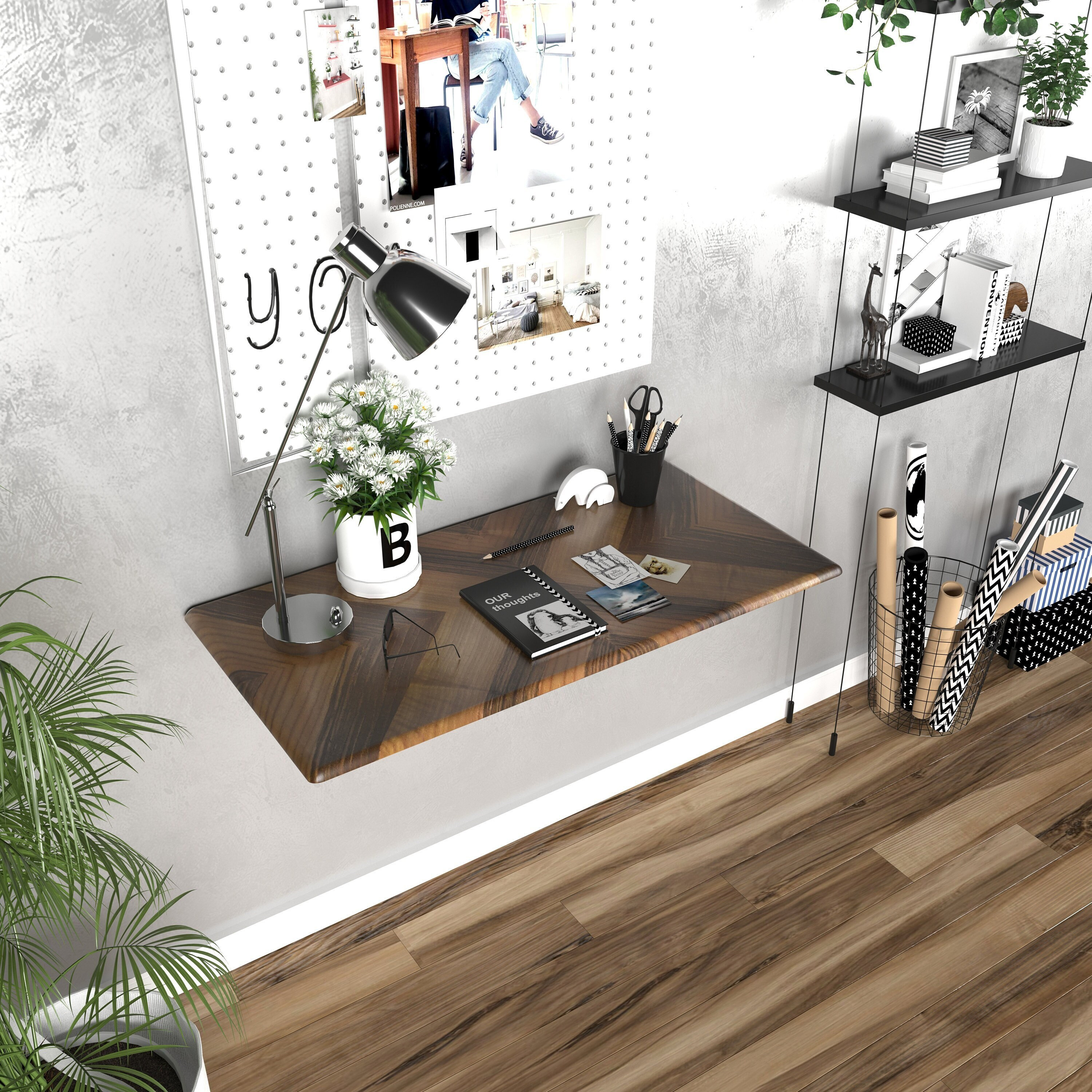 Floating desk walnut online