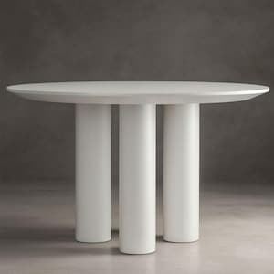 Customizable Round Wood Dining Table: Lacquer Coating, Custom Production in RAL Colors, All Made of Real Wood