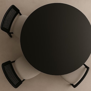 Customizable Round Wood Dining Table: Lacquer Coating, Custom Production in RAL Colors, All Made of Real Wood image 4
