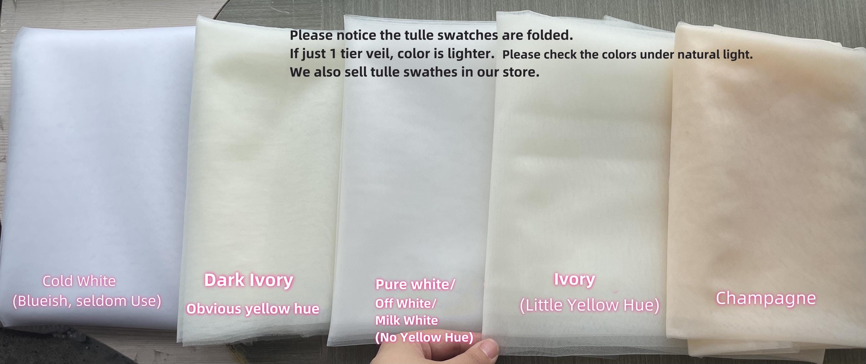 1 Tier Beaded Edge Veil, Scalloped Edge Veil, Elegant Fingertip Veil, Chapel Wedding Veil, White Ivory Beaded Bridal Veil