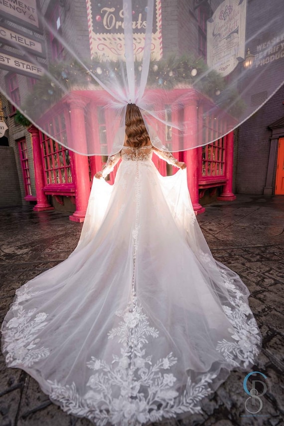Handcrafted Beaded Edge Bridal Veil: Pearls & Crystal 