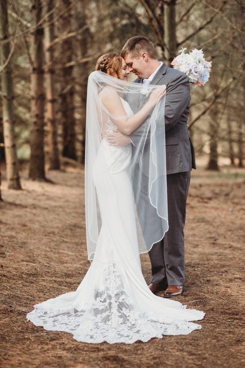 Di Alta Qualà Cattedrale Velo Da Sposa Con Petti... - Grandado - Foto 3