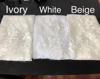 Tulle sample White Ivory Beige Swatches