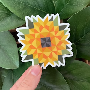 Sunflower Barn Quilt Sticker