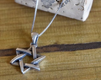 Men's Star of David Necklace, 925 Sterling Silver Necklace, Men's Necklace, Men's Jewelry, Jewish Star Necklace,Men's Gift, Bar Mitzvah Gift