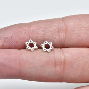 Silver Jewish Star Stud Earrings, Simple Silver Star Earrings, 925 Sterling Silver,, Minimalist Jewish Star, Gift for Bat Mitzvah