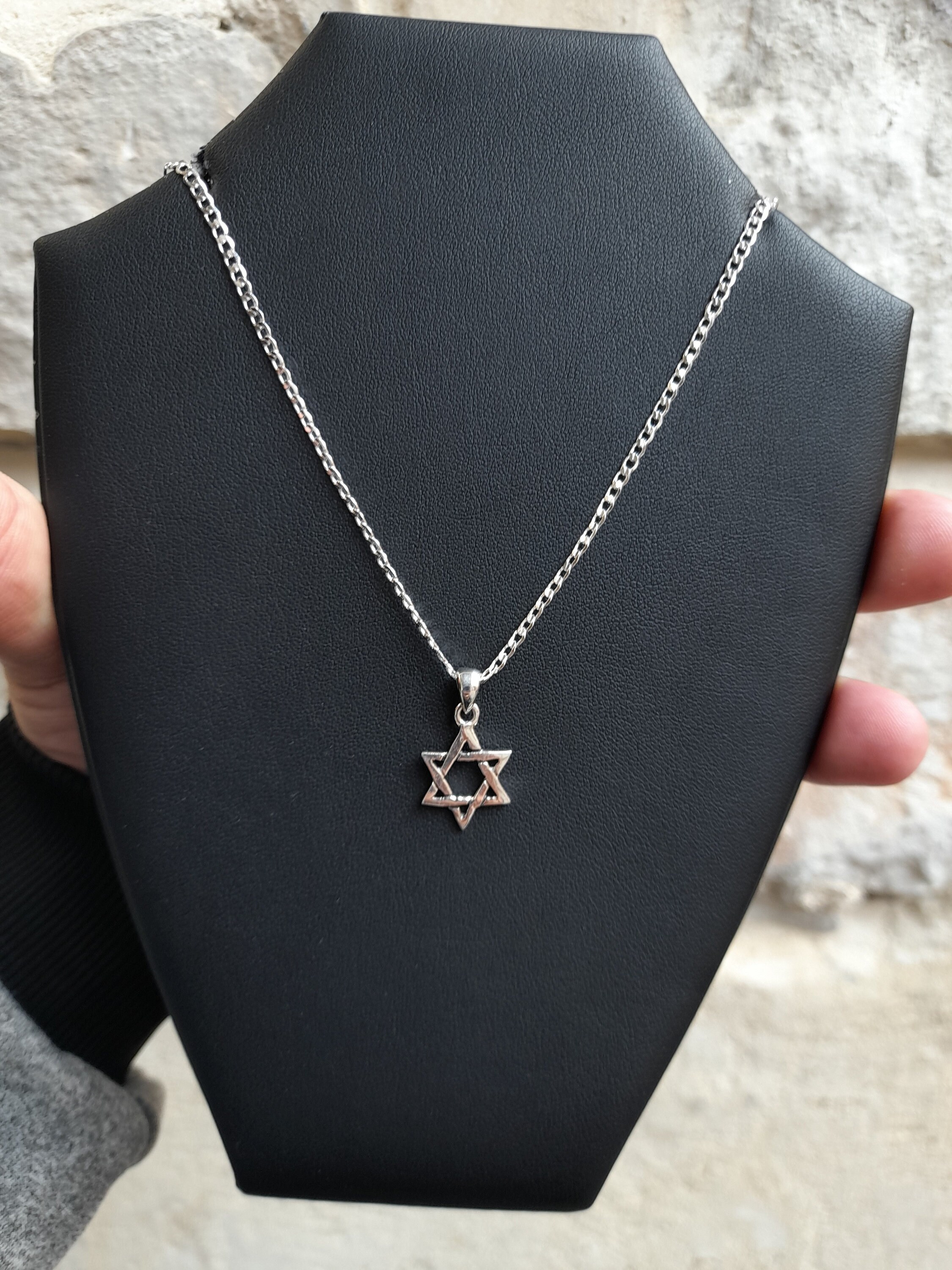 Jewish Star Necklacestar of David Menjewish Necklacejudaica Etsy