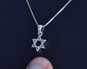 Collier d’étoiles juives, collier d’étoile de David, petit pendentif d’étoile de David, collier en argent 925, cadeau spirituel, cadeau pour et homme