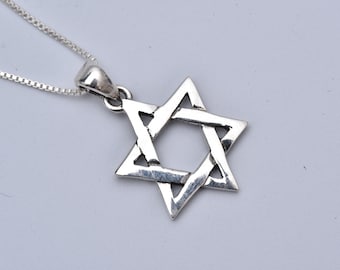 Collier étoile juive pour homme-Collier étoile de David en argent sterling 925-Collier juif-Cadeau pour homme et femme-Cadeau Bar Mitzvah