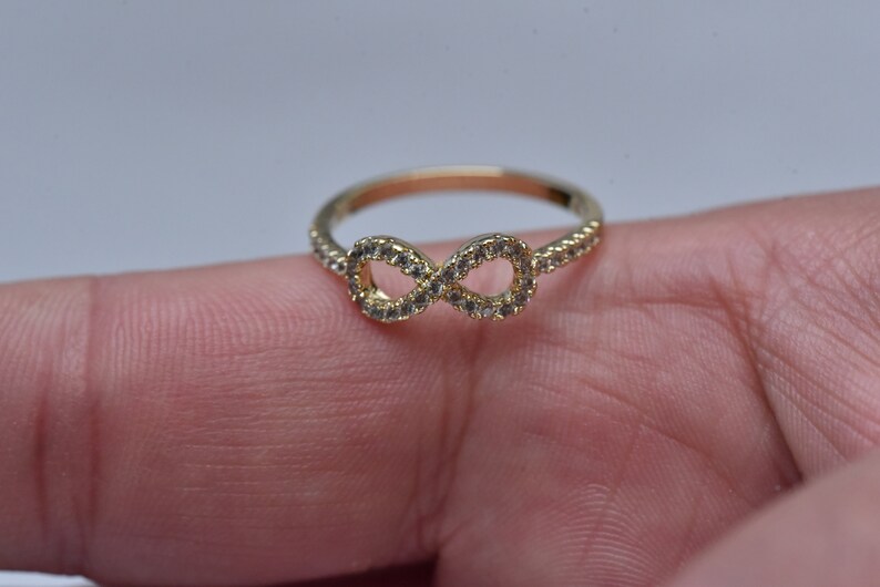 simple diamond ring infinite jewelry diamond gold ring Infinity ring gift for her gold filled ring meaningful love ring