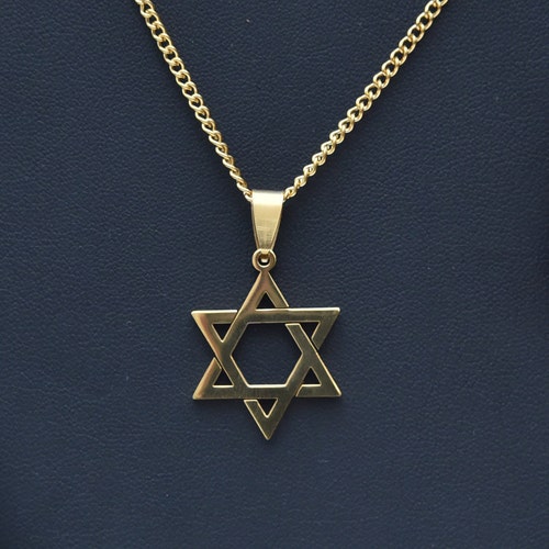 Jewish Star Necklace Gold Jewish Star 