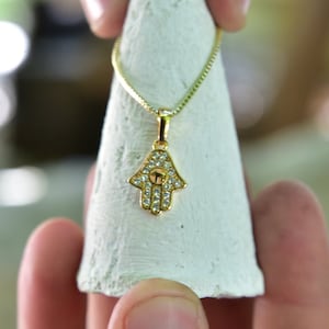 24K Gold Filled Hamsa Halskette: Spiritueller Schutz Schmuck Geschenk für Mutter