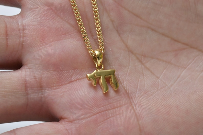 Gold Chai Necklace, Popular Jewish Pendant,chai for Man and Woman,24k ...