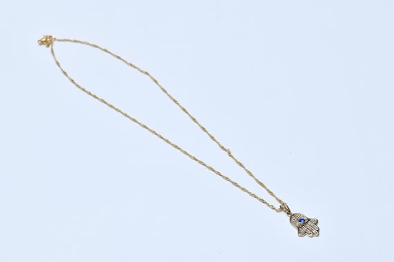 Collana Hamsa Mano Di Fatima Blu &ndash; Ciondolo Portafortuna Contro Il Malocchio, Karma Koker