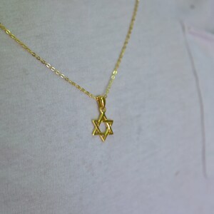 Gold Jewish Star Necklace - Handmade Star of David Pendant - Israeli Judaica Jewelry - Bar Mitzvah Gift image 3