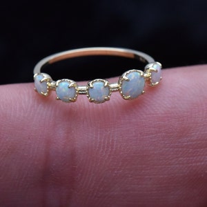 Dainty Opal Ring-Opal Stacking Ring-White Opal Ring-Gold Opal Ring-Slim minimalist gold ring-Sterling Silver Opal Ring-Bridesmaid gift