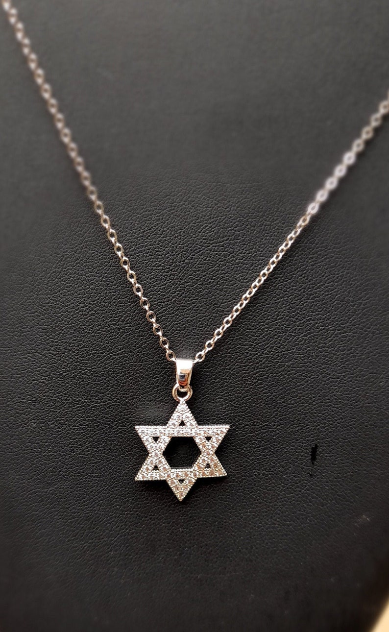 Jewish Star Necklace-star of David Transparent Diamond-jewish - Etsy