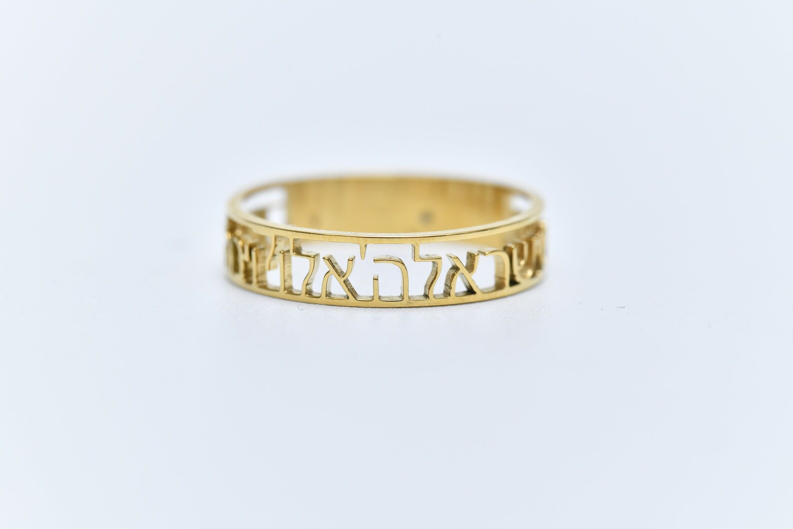 Gold Shema Israel Ring: Handmade Hebrew Prayer Jewelry,popular Hebrew ...