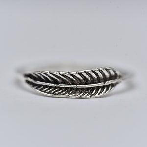 Feather Ring-Silver Feather Ring-Popular Bird Jewelry-Simple Silver Ring-Vintage Feather Ring-Women Jewelry-Men Jewelry-Gift for MAN&WOMEN image 2