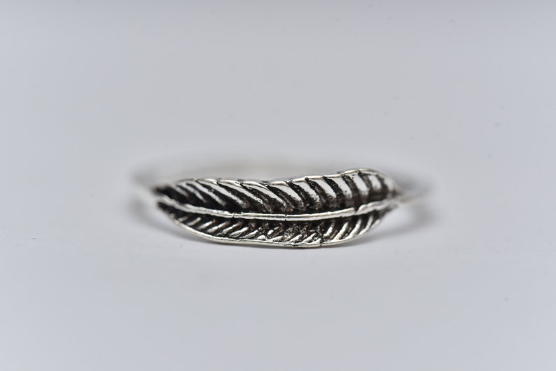 Feather Ring-Silver Feather Ring-Popular Bird Jewelry-Simple Silver Ring-Vintage Feather Ring-Women Jewelry-Men Jewelry-Gift for MAN&WOMEN image 2