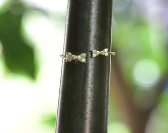 Dainty Gold Ring, Simple Gold Ring, Transparent Diamond Ring, Papillon ring, Minimalist Ring, Wedding Ring, Gift for Her