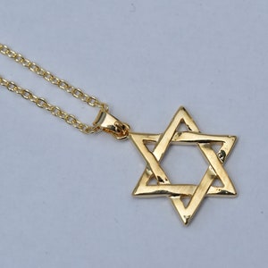 Gold Jewish Star Necklace-Gold Star of David Pendant-Jewish Necklace-Spiritual Necklace-Judaica Jewelry-Jewish Gift-Bar Mitzvah Gift