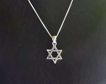 Men's Star of David Necklace, 925 Sterling Silver Necklace, Men's Necklace, Men's Jewelry, Jewish Star Necklace,Men's Gift, Bar Mitzvah Gift