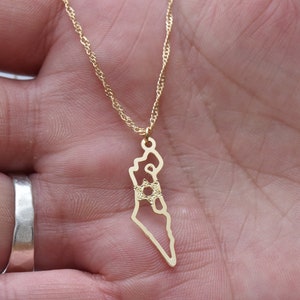 Gold Map Of Israel Necklace: Delicate Minimalist Jewish Star Pendant,Israeli Jewelry, Jewish Gift