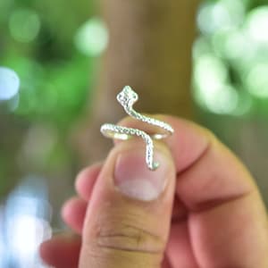 Silver Snake Ring - Simple Delicate Animal Jewelry - Minimalist Gothic Band - Unique Birthday Gift for Her