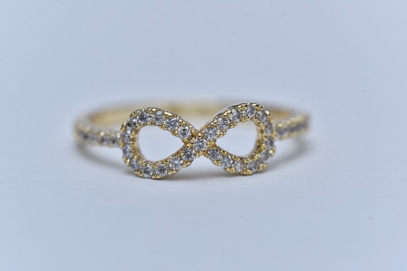 simple diamond ring infinite jewelry diamond gold ring Infinity ring gift for her gold filled ring meaningful love ring