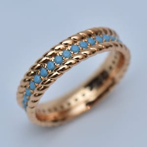 Dainty Gold Turquoise Ring-Turquoise Gemstone Ring-Engagement Gold Ring-Turquoise Gold Ring-Simple Gold Ring-Stackable Ring-Gift for Her