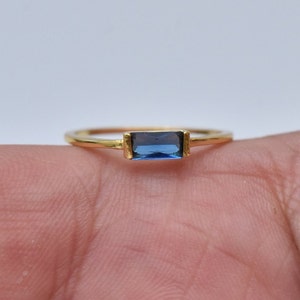 Dainty Gold Ring, Skinny Gold Ring, Blue Topaz Stone Ring, Delicate Gold Minimalist Ring, Blue Engagement Ring,Gold Filled Ring,Gift for Her