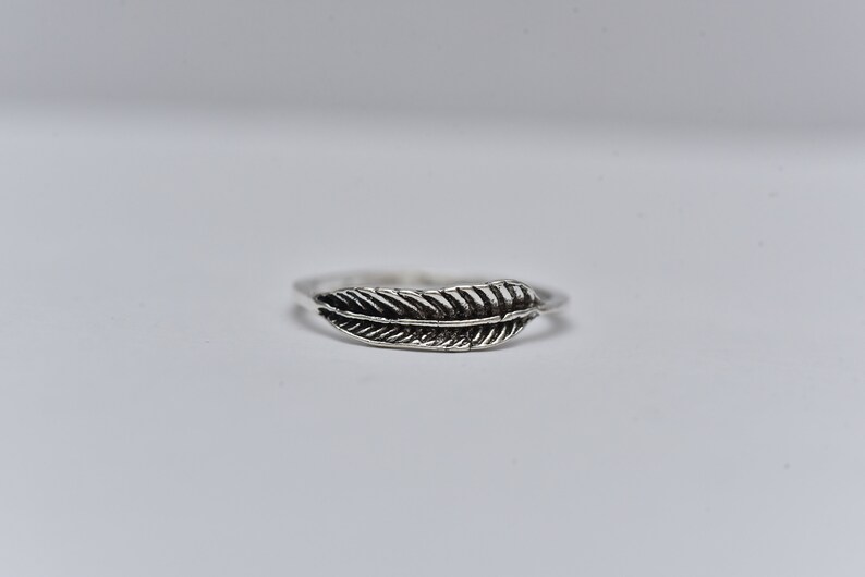 Feather Ring-Silver Feather Ring-Popular Bird Jewelry-Simple Silver Ring-Vintage Feather Ring-Women Jewelry-Men Jewelry-Gift for MAN&WOMEN image 4