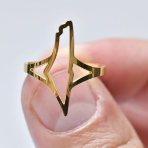 Carte en or au large d'Israël, bague carte d'Israël, bijoux terre d'Israël, bague en or simple, bague juive, bague quotidienne, bijoux judaïques, cadeau spirituel