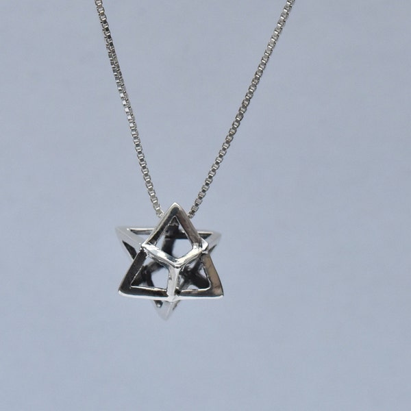 Three-dimensional Jewish star necklace, Star of David, 925 silver necklace,three D Kabbalistic necklaces,Kabbalah jewelry,spiritual gift