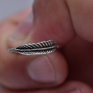 Feather Ring-Silver Feather Ring-Popular Bird Jewelry-Simple Silver Ring-Vintage Feather Ring-Women Jewelry-Men Jewelry-Gift for MAN&WOMEN image 3