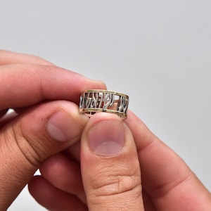 Shema Israel Ring, 9K gouden ring, Hebreeuwse ring, spirituele ring, gebedsring, 925 zilveren ring, cadeau voor haar, cadeau voor vrouw, 3D-ring