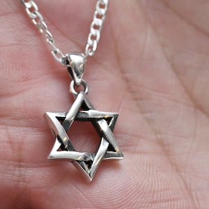 Mannen Davidster ketting-925 sterlingzilver Joodse ster ketting-Joodse ketting-Joodse ster sieraden-Judaica sieraden-cadeau voor man