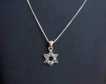 Collier d’étoile juive-étoile du collier de David-925 collier d’argent-conçu juif star-juif collier-cadeau pour le cadeau de Man&Woman-Bar Mitzvah