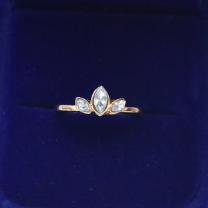 Diamond gold ring, clear diamond ring, delicate gold ring, crown ring, gold crown ring, goldfilled ring, dainty gold ring, gift for her