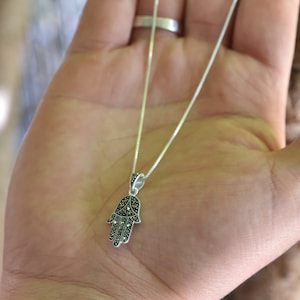 Hamsa Halskette, Evil Eye Halskette, Onyx Halskette, Einzigartige Hamsa Halskette, Fatima Hand Schmuck,Glück,Geschenk für Frau,Valentinstag Geschenk