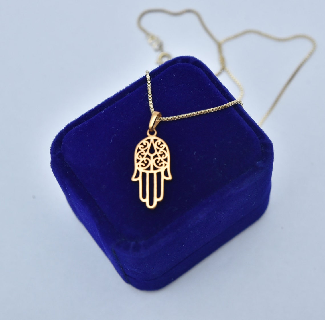 Hamsa Necklace Gold Hamsa Necklace Gold Filled Necklace Etsy