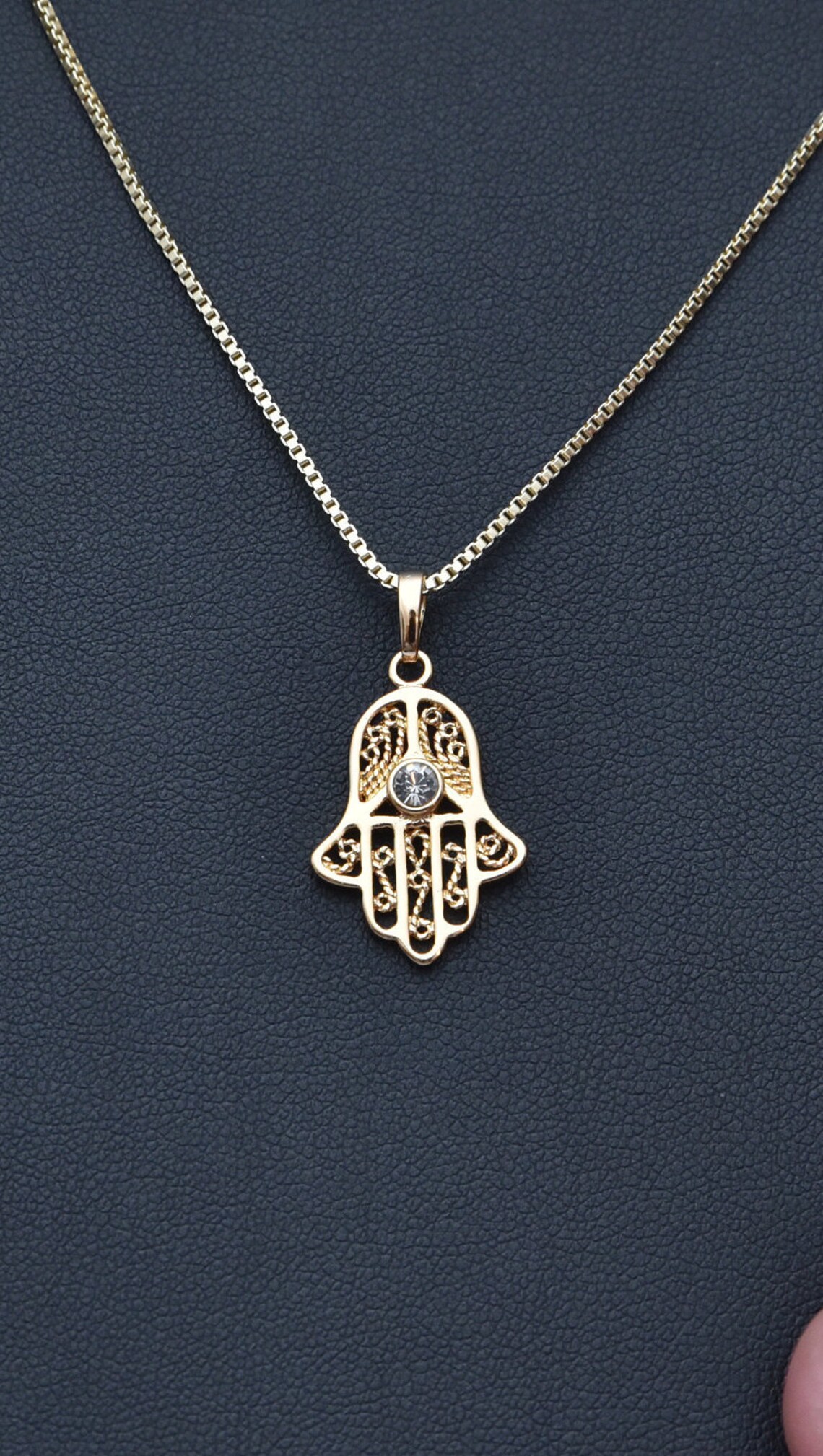 Hamsa Necklace Gold Hamsa Necklace 21K Goldfield Necklace Etsy
