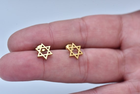 Jewish Star Earrings star of David Earrings Gold minilistic Jewish
