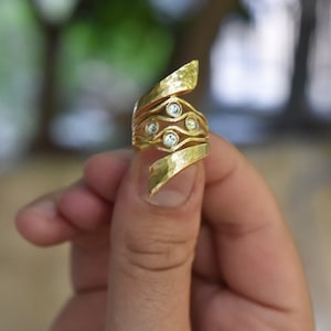 Handmade 21K Gold Filled Ring: Swarovski Stone Party Ring