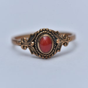 Roter Achat Ring, Handgemacht: Vintage Style Edelstein Schmuck