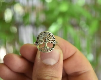 Anello Albero della Vita in argento sterling 925 - Gioiello Kabbalah fatto a mano - Simbolo spirituale - Regalo per donna